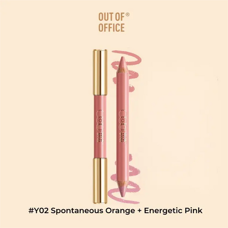 Out Of Office双头柔雾腮红多用笔#Y02率性橘+活力粉
