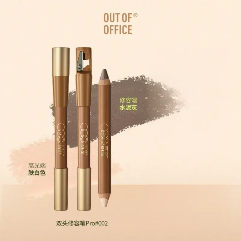 Out Of Office Dual-Ended Highlighter & Contour Stick Pro #002 Skin White + Cement Gray
