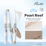 Flortte Glass Sea Dual-Ended Highlight & Contour Pen #01 Pearl Reef