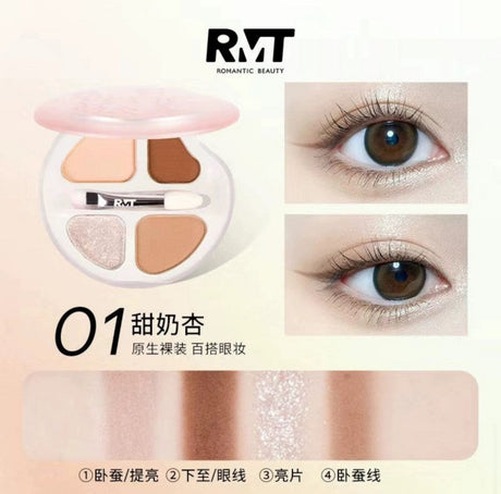 Romantic Beauty 4-Color Lying Silkworm Palette #01 Sweet Milk Apricot