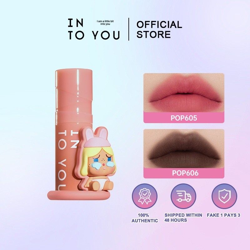 Into You心慕与你泡泡玛特联名唇釉屋面哑光#POP601精灵红 1.8g 
