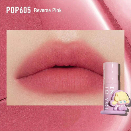 INTO YOU POP MART Airy Velvet Matte Lip Mud #POP605 REVERSE PINK