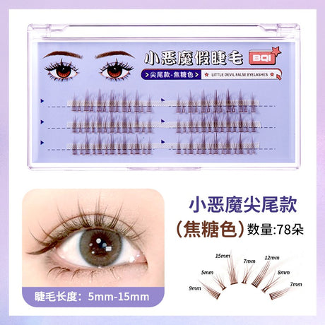 BQI False Eyelashes Devil Dense Caramel Brown B7261