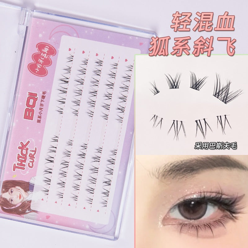 BQI False Lower Eyelashes Fox Style Little Crescent 36 Clusters