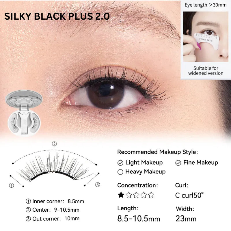Wosado Soft Magnetic Eyelashes Silky Black 2.0