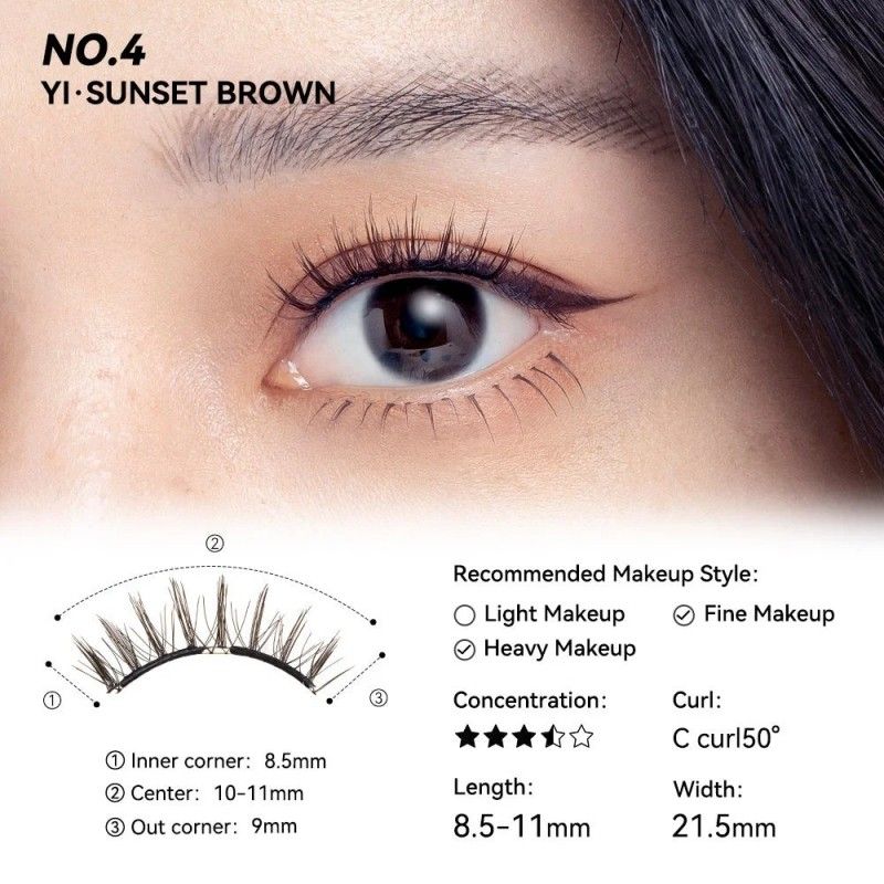 Wosado Magnetic Eyelashes Kit Sunset Brown
