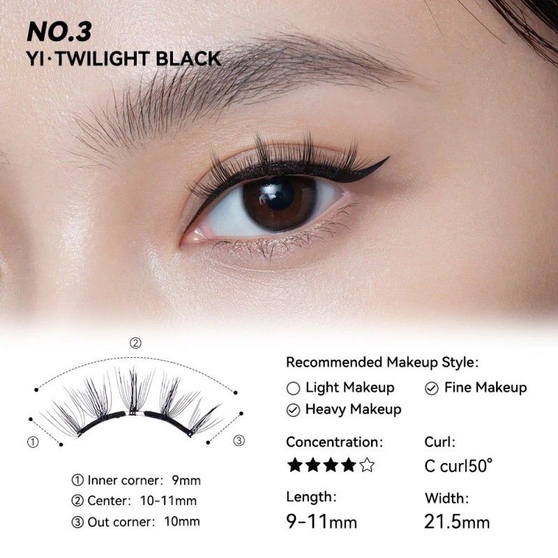 Wosado Soft Magnetic Eyelashes Twilight Black