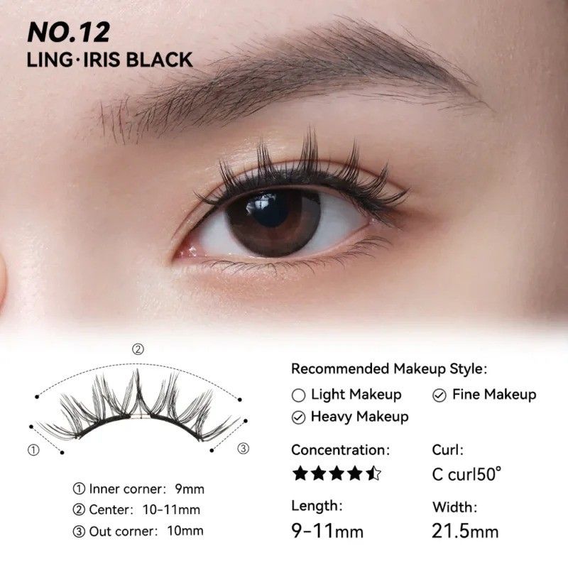 Wosado Magnetic Eyelashes Kit Iris Black