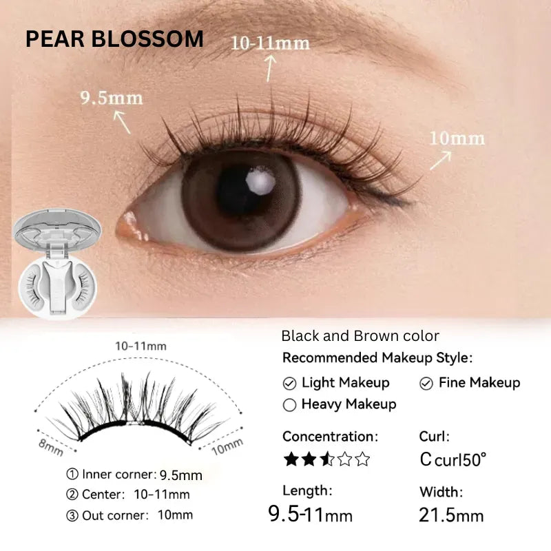 Wosado Soft Magnetic False Eyelashes Pear Blossom Black
