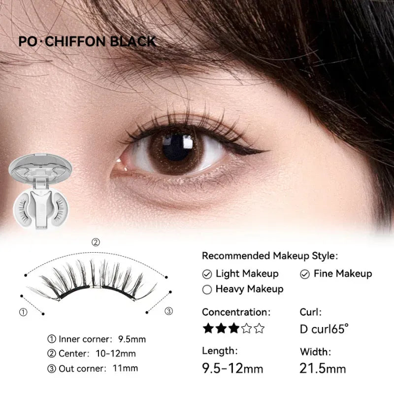 Wosado Soft Magnetic Eyelashes Chiffon Black