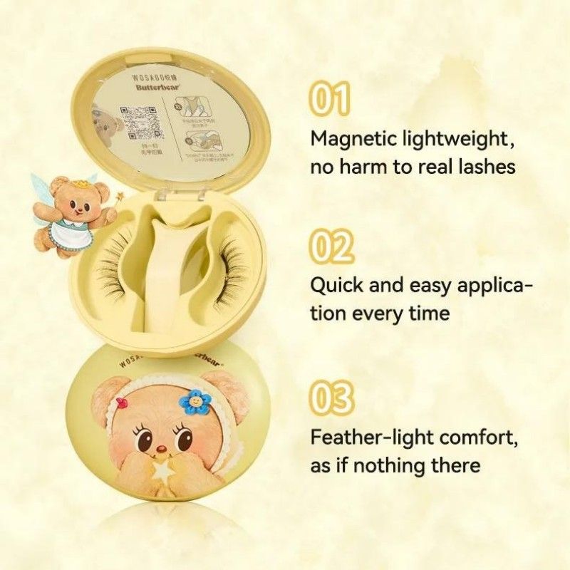 Wosado Soft Magnetic Eyelashes Pear Blossom Butter Bear