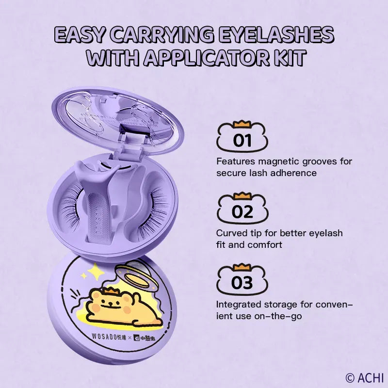 Wosado Bear Bug Soft Magnetic False Eyelashes Silky Black