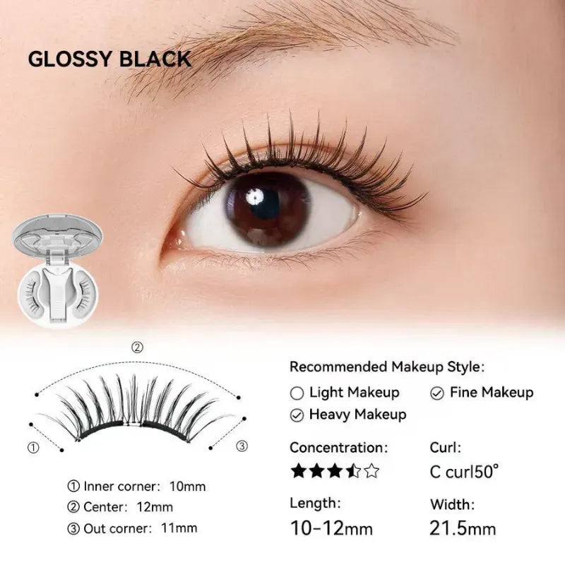 Wosado Soft Magnetic False Eyelashes Glossy Black