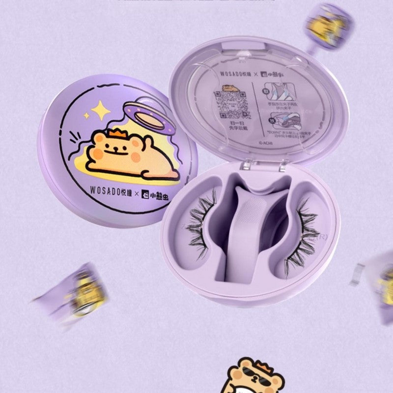 Wosado悦瞳小熊虫联名软磁磁吸假睫毛萌兔黑