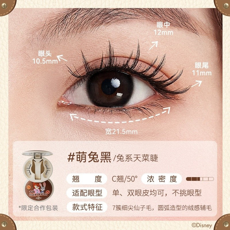 Wosado Disney Zootopia Soft Magnetic False Eyelashes Cute Bunny Black