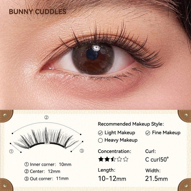 Wosado Soft Magnetic Eyelashes Bunny Cuddles
