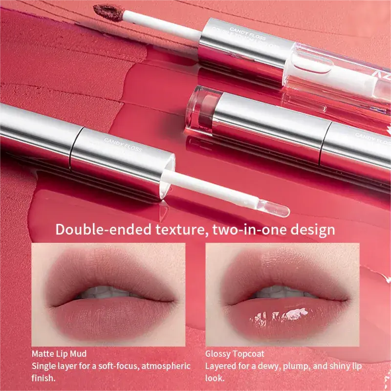 AZTK Candy Floss Dual-Ended Touch Lip Gloss #08 Grapefruit Pink
