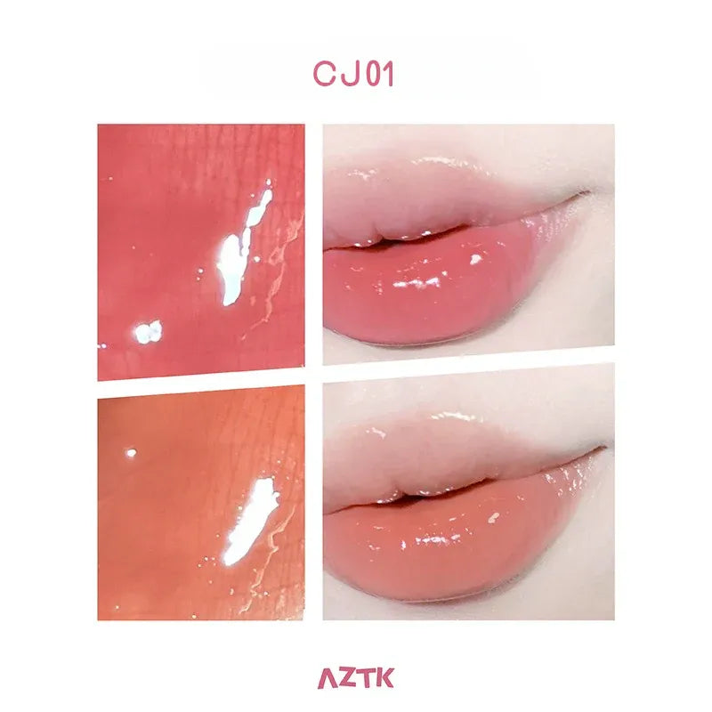AZTK Dual-Color Water Pout Lip Jelly #CJ01 Peach Stream