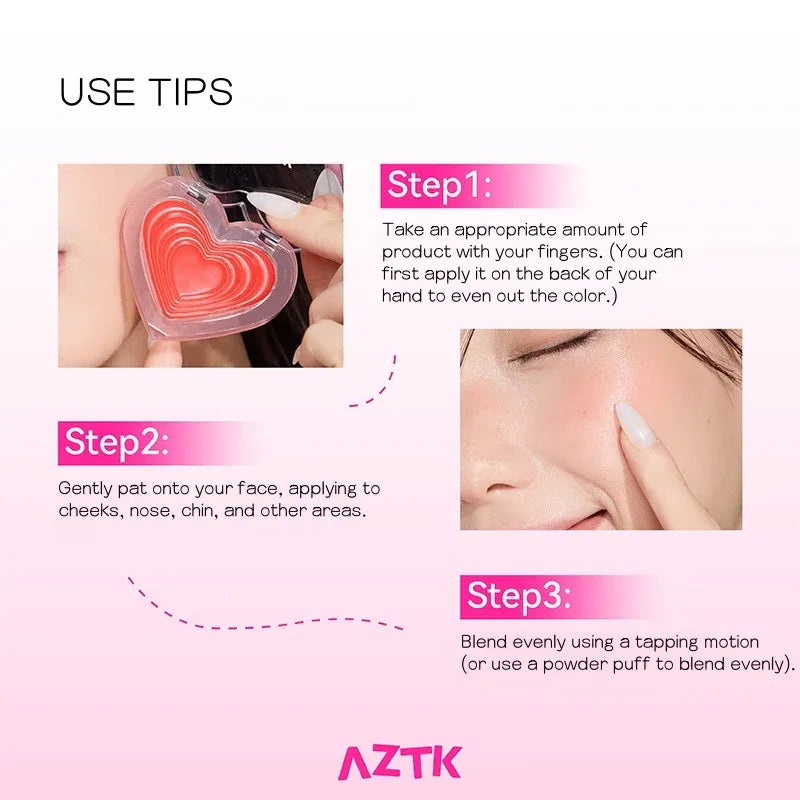 AZTK Jelly Glow Cheek Balm #GC02 Lychee Pink