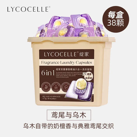 Lycocelle 6-in-1 Fragrance Laundry Capsules Iris & Agarwood 38pcs