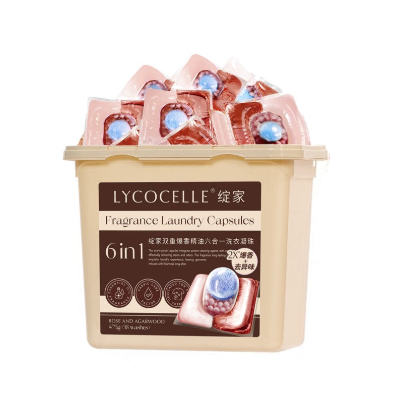 Lycocelle 6 in 1 Fragrance Laundry Pods Red Rose 38pcs
