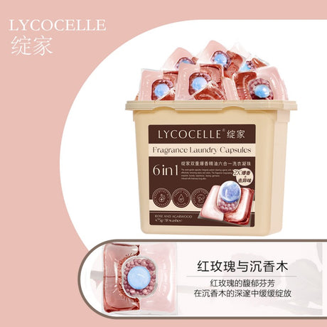 Lycocelle 6 in 1 Fragrance Laundry Pods Red Rose 38pcs