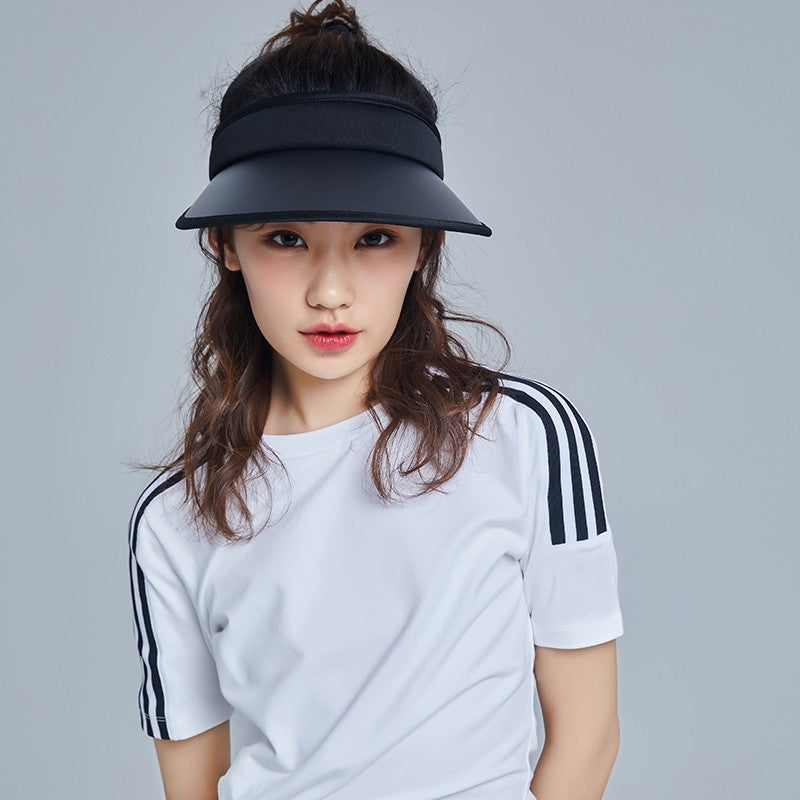 Zauo Sunscreen Empty Top Sun Hat Classic Black