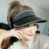 Zauo防晒空顶帽美边款