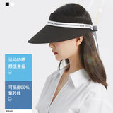 Zauo防晒空顶帽高尔夫版黑色