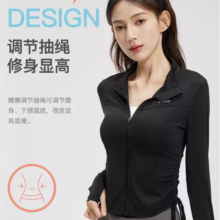 Zauo冰感修身防晒衣少女版黑色M码