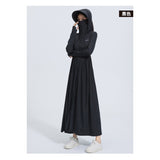 Zauo凉感防晒长裙黑色M码