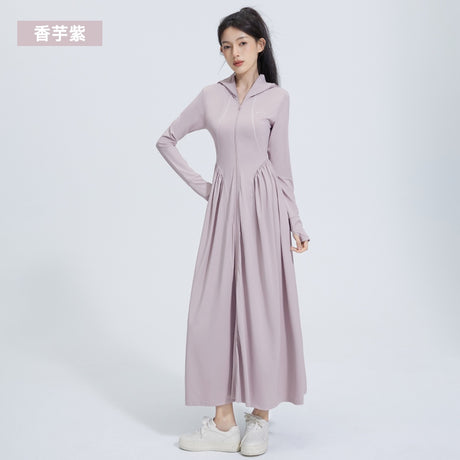 Zauo凉感防晒长裙紫色M码