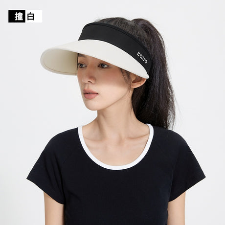 Zauo Empty Top Sun Hat Black + White