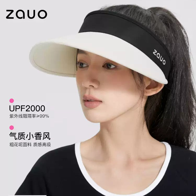 Zauo空顶防晒帽白色