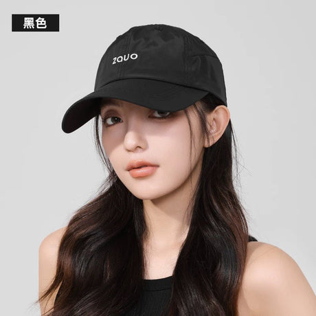 Zauo防晒鸭舌帽高街版黑色