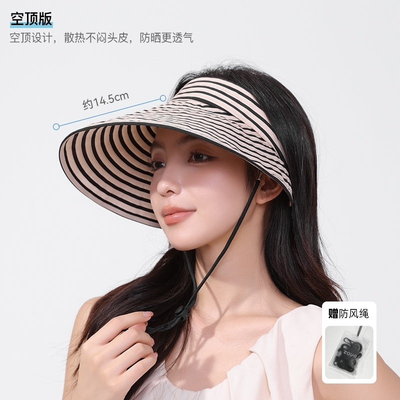 Zauo Empty Top UV Protection Sun Hat Webbing Strap Edition