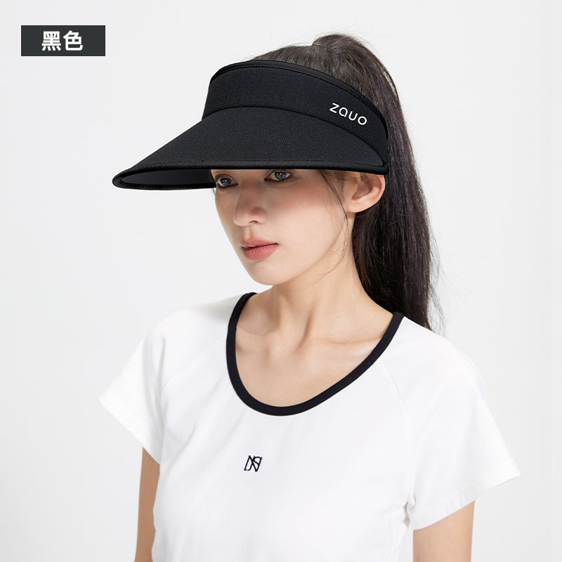 Zauo防晒空顶鸭舌帽罗马版黑色