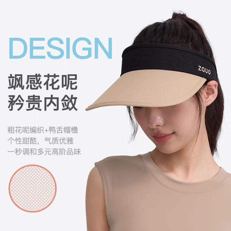 Zauo防晒空顶鸭舌帽罗马版黑色