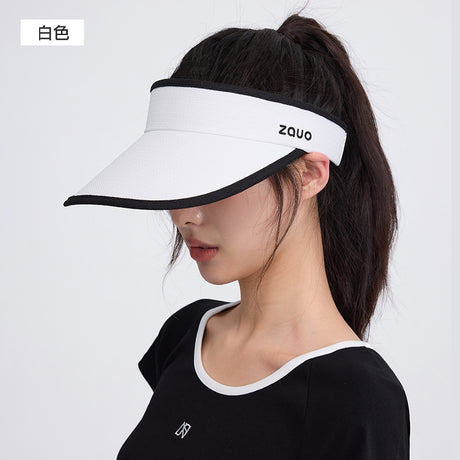 Zauo UV Protection Sun Hat Roma Style White