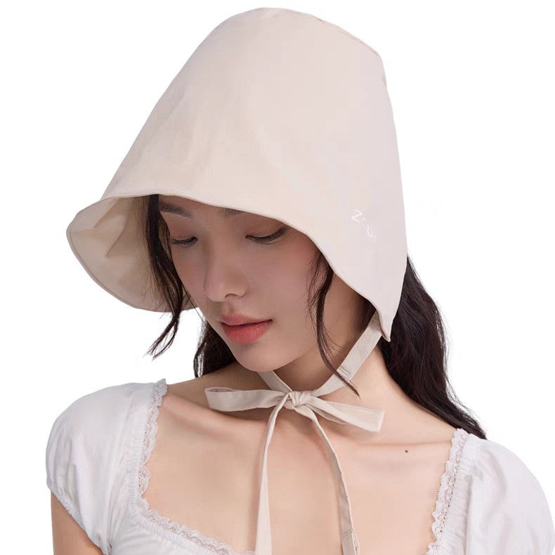 Zauo防晒水桶帽护脸版杏色