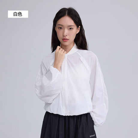 Zauo休闲防晒衣棒球服版白色