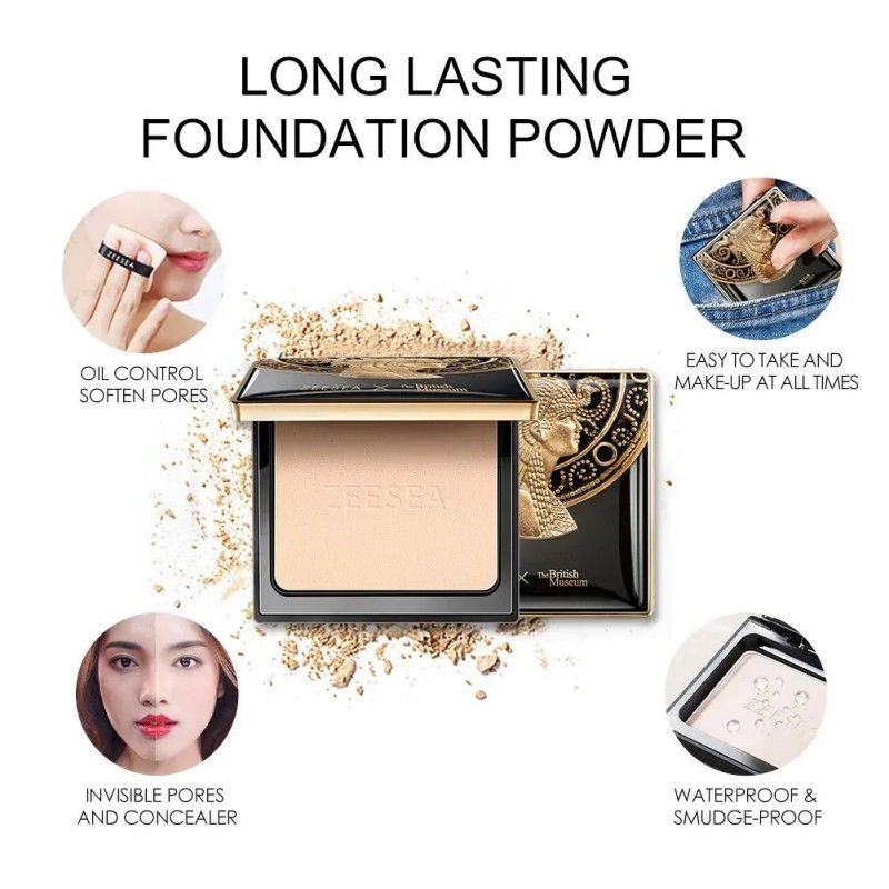 Zeesea The British Museum Oil Control Matte Pressed Powder #AM01 IVORY SKIN