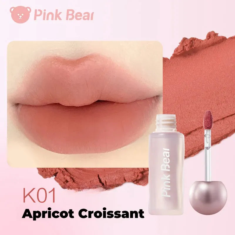 Pink Bear Silky Ceamy Matte Lip Mud Tint #K01 Apricot Croissant