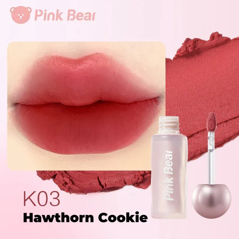 Pink Bear皮可熊贴贴唇泥轻薄哑光唇釉#K03山楂曲奇