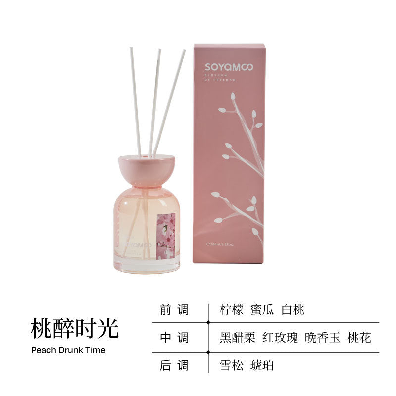 Soyamoo Peachy Flameless Aroma Diffuser Round-Shoulder Bottle 200ml