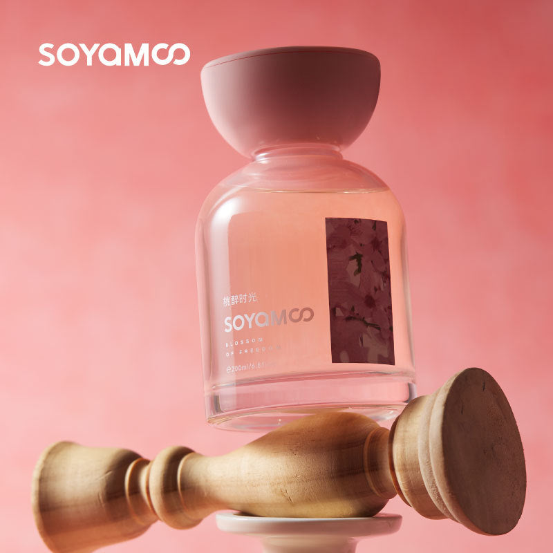 Soyamoo Peachy Flameless Aroma Diffuser Round-Shoulder Bottle 200ml