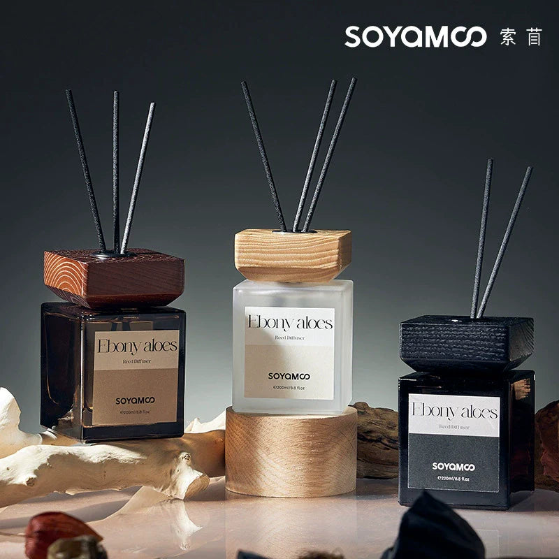 Soyamoo索苜无火香薰卡其瑰木檀道木盖方瓶 200ml