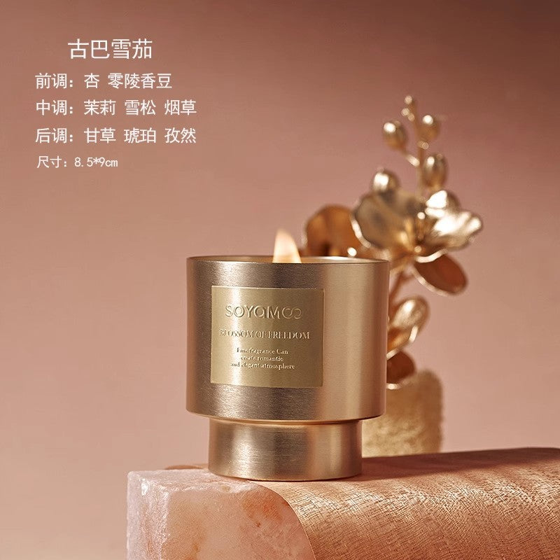 Soyamoo Metal Tin Scented Candle Cuban Cigar