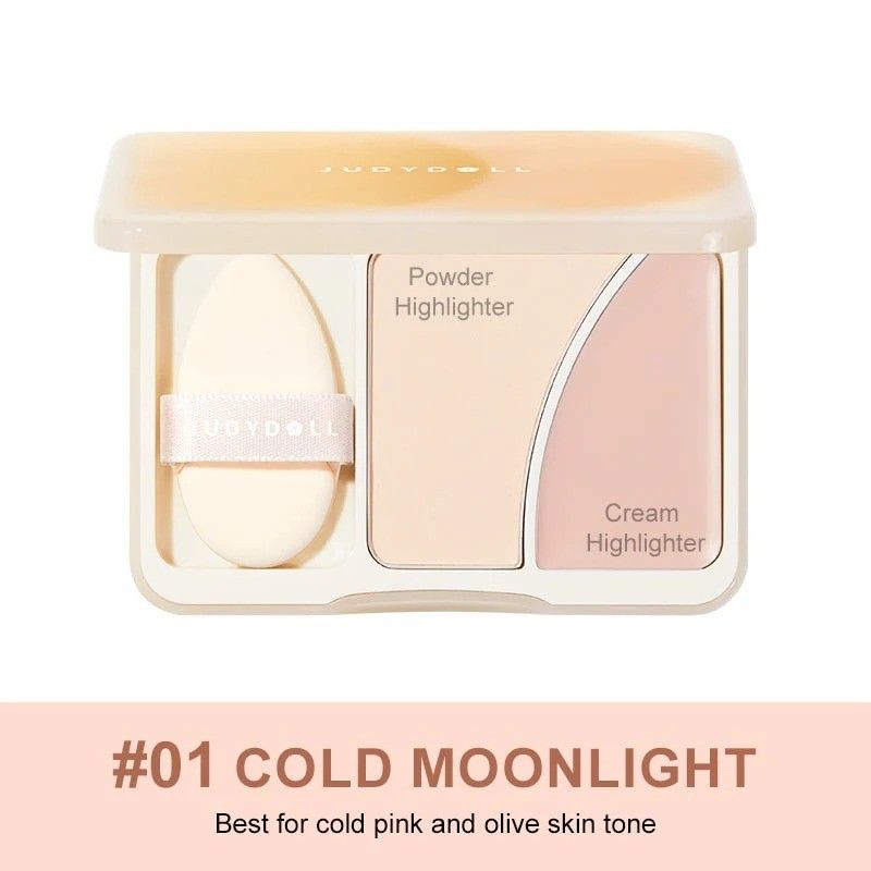 Judydoll Dual-Color Highlighter Palette #01 Cold Moonlight