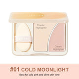 Judydoll Dual-Color Highlighter Palette #01 Cold Moonlight